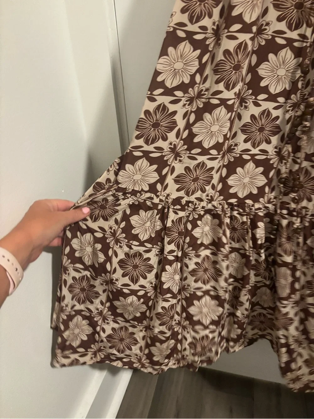 J. CREW Caspia Maxi Dress Floral Crepe de Chine Brown Size S